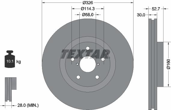 Textar 92194303 - Əyləc Diski furqanavto.az