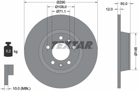 Textar 92195803 - Əyləc Diski furqanavto.az