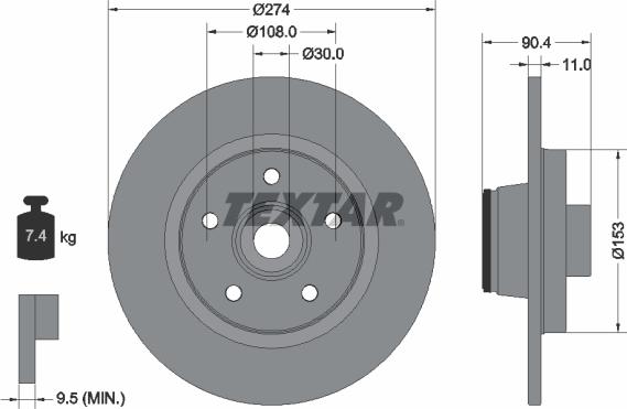 Textar 92196203 - Əyləc Diski furqanavto.az