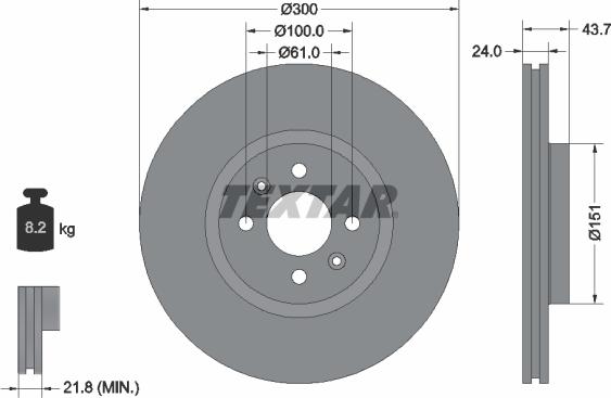 Textar 92149500 - Əyləc Diski furqanavto.az