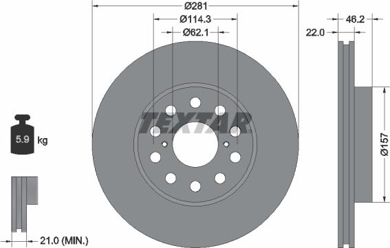 Textar 92149600 - Əyləc Diski furqanavto.az