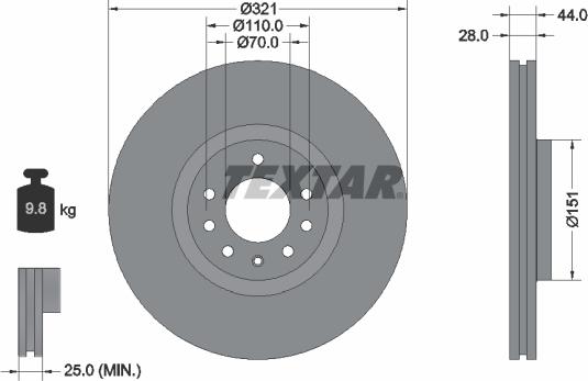 Textar 92149800 - Əyləc Diski furqanavto.az