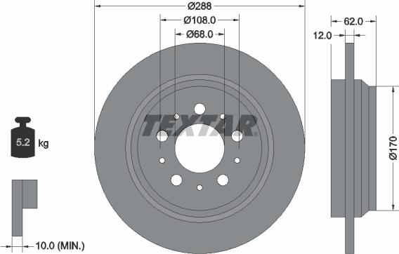 Textar 92149205 - Əyləc Diski furqanavto.az