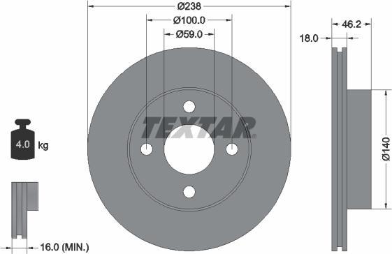 Textar 92144300 - Əyləc Diski furqanavto.az