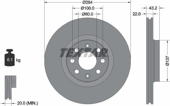 Textar 92145800 - Əyləc Diski furqanavto.az