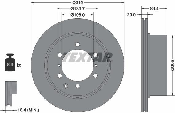 Textar 92146703 - Əyləc Diski furqanavto.az