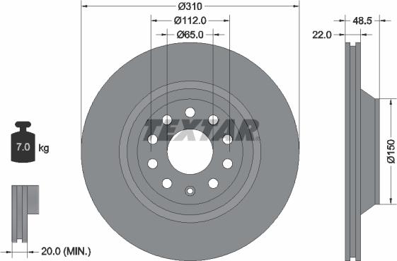 Textar 92140703 - Əyləc Diski furqanavto.az