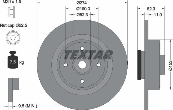 Textar 92141400 - Əyləc Diski furqanavto.az