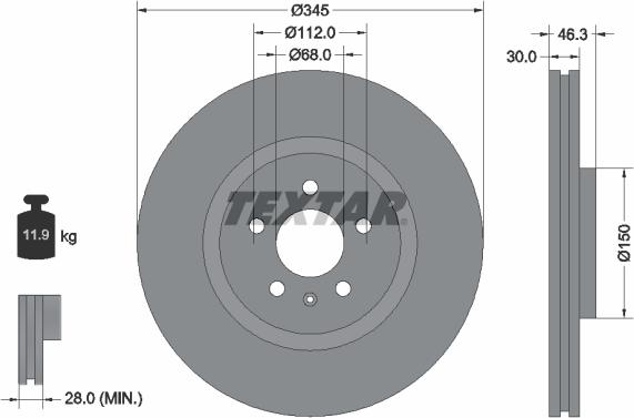 Textar 92143905 - Əyləc Diski furqanavto.az