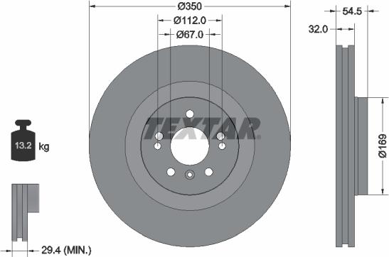 Textar 92150705 - Əyləc Diski furqanavto.az