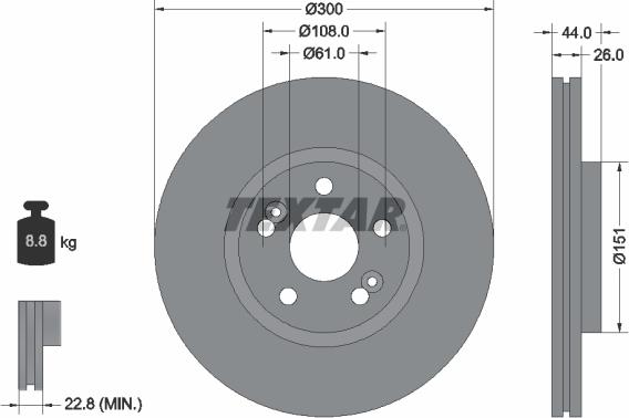 Textar 92151503 - Əyləc Diski furqanavto.az