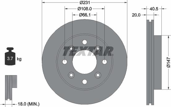 Textar 92158900 - Əyləc Diski furqanavto.az