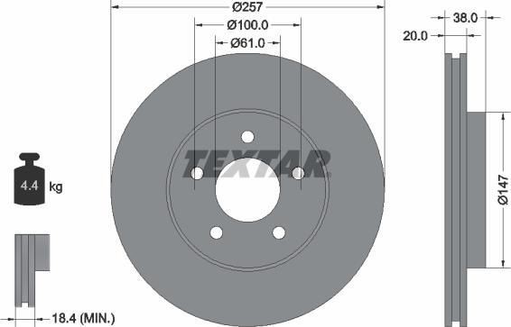 Textar 92152403 - Əyləc Diski furqanavto.az