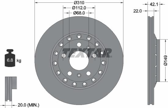 Textar 92152300 - Əyləc Diski furqanavto.az