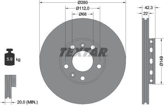 Textar 92152200 - Əyləc Diski furqanavto.az