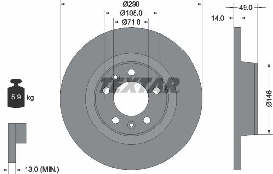 Textar 92157100 - Əyləc Diski furqanavto.az