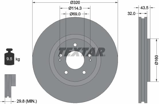 Textar 92169903 - Əyləc Diski furqanavto.az