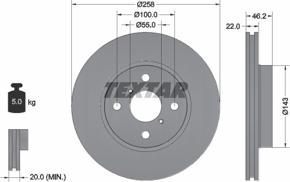 Textar 92164200 - Əyləc Diski furqanavto.az