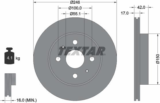 Textar 92165603 - Əyləc Diski furqanavto.az