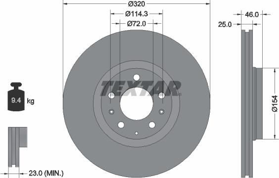 Textar 92166300 - Əyləc Diski furqanavto.az