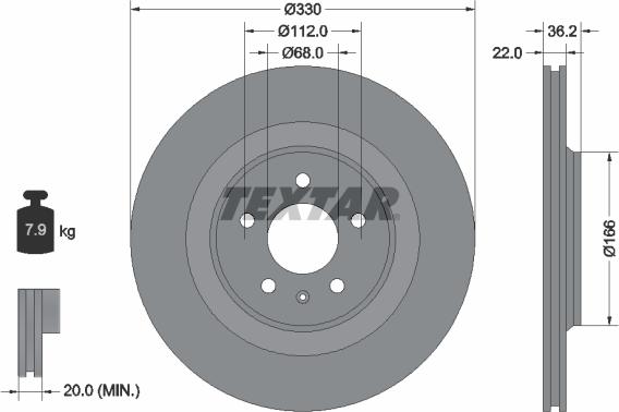 Textar 92160305 - Əyləc Diski furqanavto.az