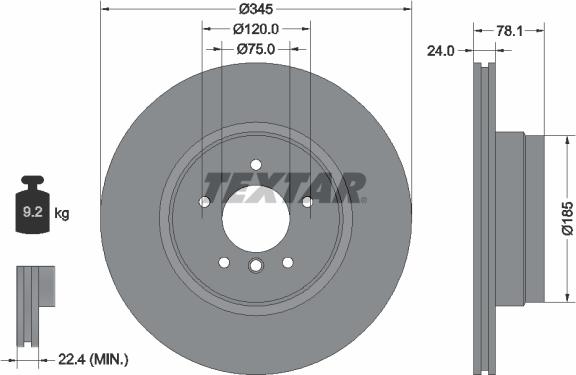 Textar 92161205 - Əyləc Diski furqanavto.az