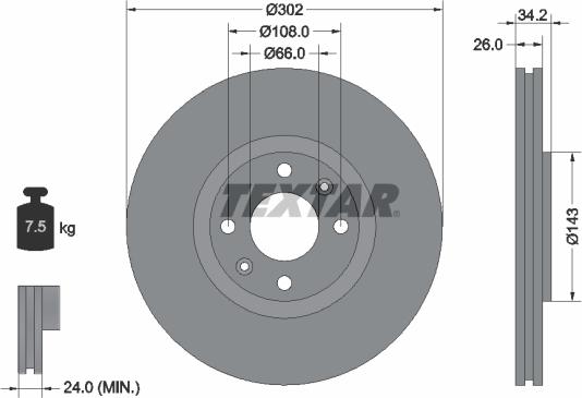 Textar 92168500 - Əyləc Diski furqanavto.az