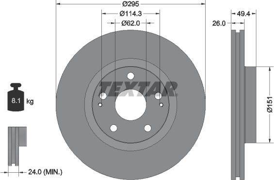 Textar 92168003 - Əyləc Diski furqanavto.az