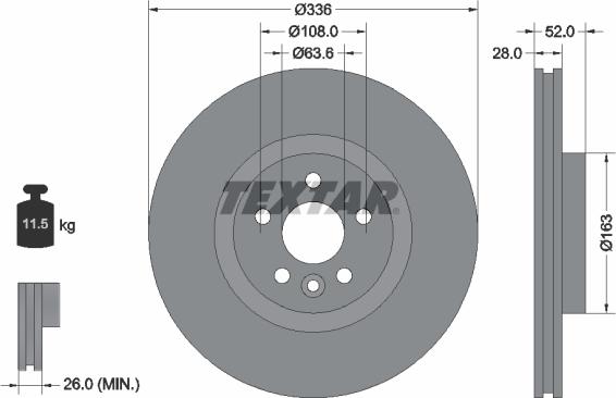 Textar 92168200 - Əyləc Diski furqanavto.az