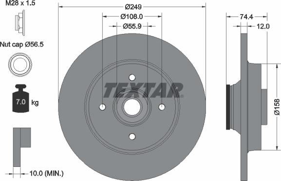 Textar 92168700 - Əyləc Diski furqanavto.az