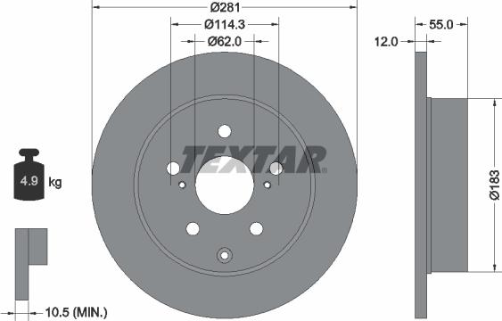 Textar 92162103 - Əyləc Diski furqanavto.az