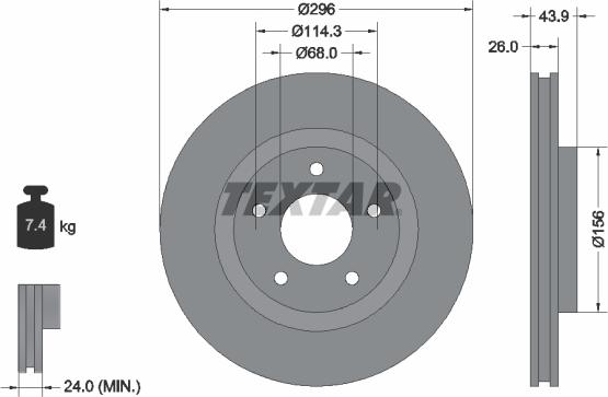 Textar 92167405 - Əyləc Diski furqanavto.az