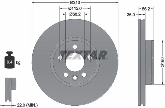 Textar 92109903 - Əyləc Diski furqanavto.az