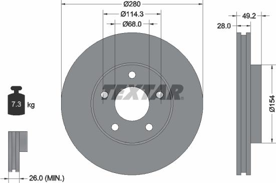 Textar 92109403 - Əyləc Diski furqanavto.az