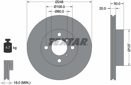 Textar 92104500 - Əyləc Diski furqanavto.az