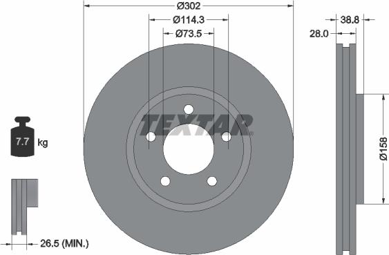 Textar 92108203 - Əyləc Diski furqanavto.az