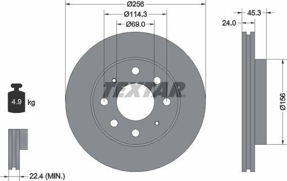 Textar 92103900 - Əyləc Diski furqanavto.az