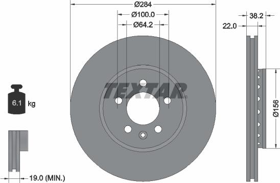 Textar 92103400 - Əyləc Diski furqanavto.az