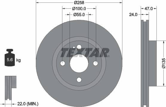 Textar 92103100 - Əyləc Diski furqanavto.az