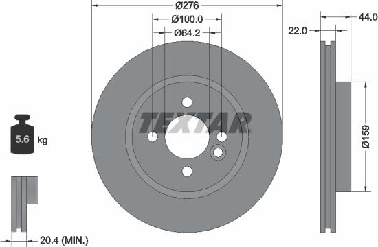 Textar 92107505 - Əyləc Diski furqanavto.az