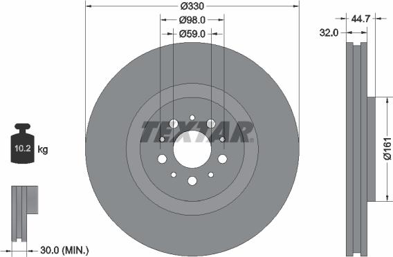 Textar 92119600 - Əyləc Diski furqanavto.az