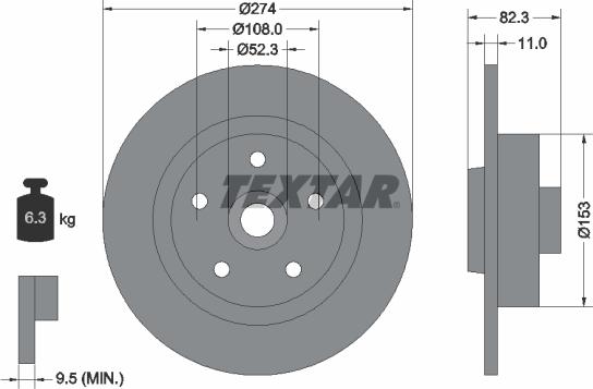 Textar 92119100 - Əyləc Diski furqanavto.az