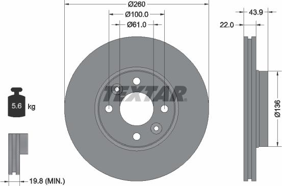 Textar 92119203 - Əyləc Diski furqanavto.az