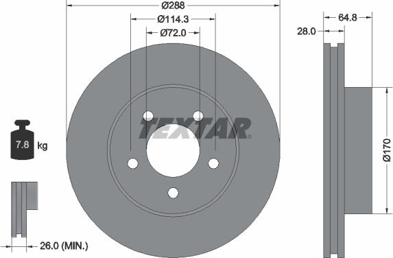 Textar 92119704 - Əyləc Diski furqanavto.az