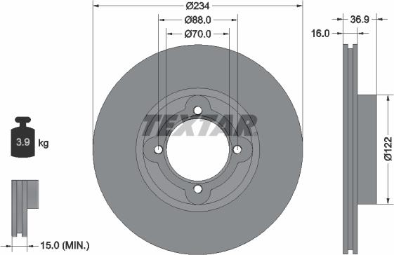 Textar 92114000 - Əyləc Diski furqanavto.az