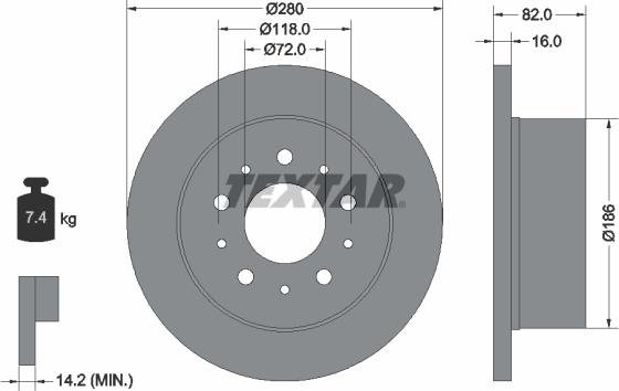 Textar 92116103 - Əyləc Diski furqanavto.az