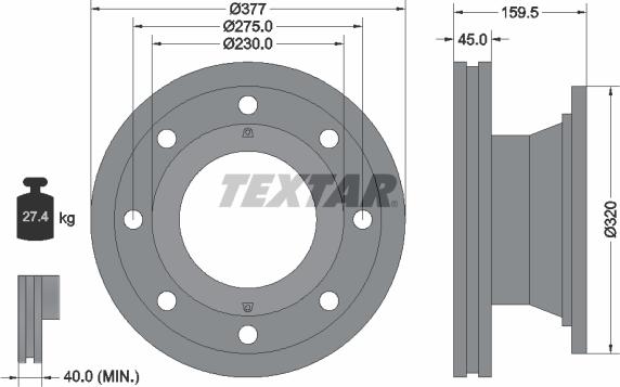 Textar 92116300 - Əyləc Diski furqanavto.az