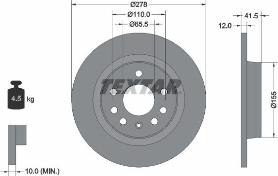 Textar 92118500 - Əyləc Diski furqanavto.az