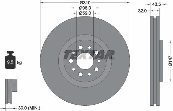 Textar 92118100 - Əyləc Diski furqanavto.az