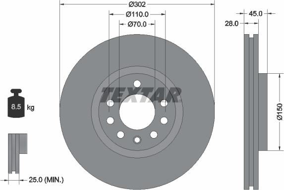 Textar 92118303 - Əyləc Diski furqanavto.az